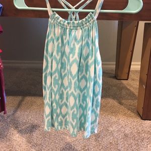 Strappy teal tank top